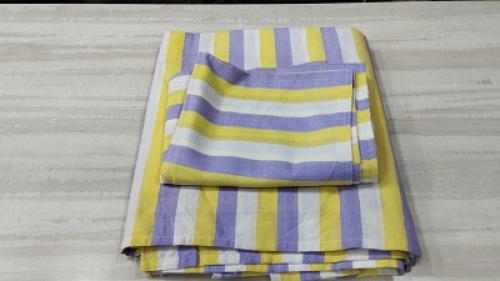 BEDSHEET STRIPE 90X108 2 PILLOW COVER